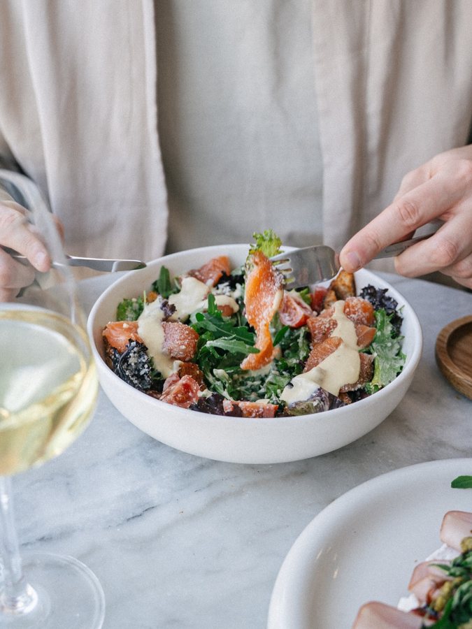 Salada com salmão